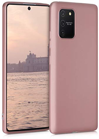 kwmobile Case kompatibel mit Samsung Galaxy S10 Lite Hülle - Schutzhülle aus Silikon metallisch schimmernd - Handyhülle Metallic Rosegold