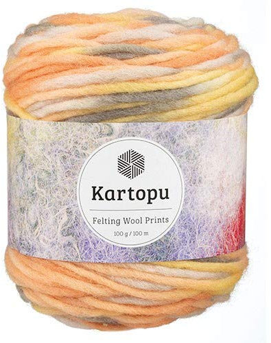 Filzwolle 100gr Knaul,uni+Color,100m Lauflänge, 100% Schurwolle, Mengen und Farbe frei wählbar (3151 apricot color)