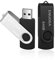 ENUODA USB Stick 64GB 2 Stück USB Speicherstick Rotate Metall High Speed USB 2.0 Memory Stick (Silber Schwarz)