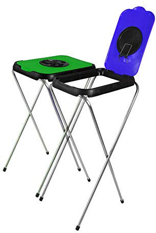 BigDean 2X Müllsackständer SwingFix GRÜN BLAU 120L Blauer Gelber Sack Einer Mülleimer Müllbeutelständer Müllsackhalter 120L