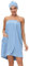Kilt da Sauna da Donna con Fascia per la Testa, Asciugamano da Bagno per Doccia Spa, Regolabile, Senza Spalline, in Morbida Microfibra Azzurro M