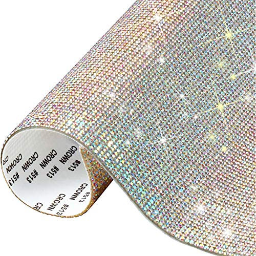 Kristall Strass Aufkleber Glitzersteine Selbstklebende Kristall für Autodekoration DIY Handwerk Stoff Taschen Schuhe Telefon Dekoration 40x24cm Kristall AB
