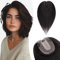 Silk-co Hair Topper Echthaar, 10x12cm Basis Toupet Damen, Haartopper Echthaar mit Remy Seide Basis, Haar Topper Clip in Haarteil Extensions, 35cm1B# Naturschwarz