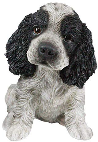 Ebros lebensechte Haustierfigur Englischer Cocker Spaniel, sitzende Figur, 14,6 cm hoch, Heimdekoration, realistische Tierhunde Taxidermie-Skulptur