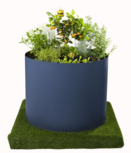 Jardinion Hochbeet 80cm x Ø100cm Volumen für 70 Liter Erde 80cm x Ø100cm Anthrazit, Materialstärke 2mm, für Garten oder Balkon