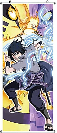 CosplayStudio Großes Naruto Rollbild | Kakemono aus Stoff | Poster 100x40cm | Bijuu Moodo | Motiv: Sasuke Uchiha