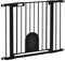 PawHut Barrera de Seguridad para Perros Mascotas 75-103 cm para Escaleras y Puertas con 2 Extensiones Cierre Automático y Sistema de Doble Bloqueo Negro