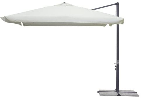 Sombrilla mástil lateral, 3 x 3, lona crudo, apertura con manivela 5011