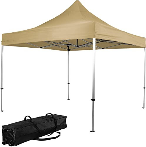 INSTENT Alu-Pavillon 3 x 3 m Pro wasserdicht UV Schutz 50+, Champagner