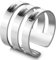 JewelryWe Schmuck Personalisiert Ring Herren Damen mit 3 Namen Gravur Namensring Edelstahl Breit Offener Bandring verstellbar Finger Ring Silber