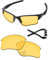PapaViva Ersatzgläser und Gummi-Sets für Oakley Half Jacket 2.0 XL OO9154 62 mm Sonnenbrille, HD Gelb, Einheitsgröße, Modern