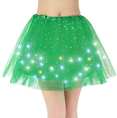 Kefiyis Tüllrock Damen LED Tütü Erwachsene Teenager Tutu Party Ballett Tanzen Fancy Dress Halloween Kostüm
