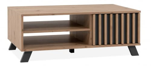 DEINE TANTE EMMA 003405 Couchtisch Medan 55A Wohnzimmertisch Artisan Eiche Nb. / Anthrazit Lamellen ca. 110 x 42 x 67 cm