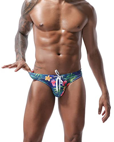Kobilee Costume da Bagno Slip da Uomo Spiaggia Coulisse Asciugatura Rapida Calzoncini Corto Costumi da Bagno Vita Bassa Mare Costume Piscina 2023 Boxer Pantaloncini da Bagno Swim Trunks Elastico