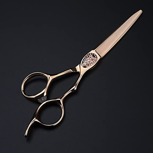 MRXFN Friseurschere Haarschneideschere, 6-Zoll-Profi Japan 440c Stahl Gehobenen Roségold Haarschere Schneiden Friseur Haarschnitt Effilierschere Friseurschere (Farbe : Set) (Color : Cutting Scissor)