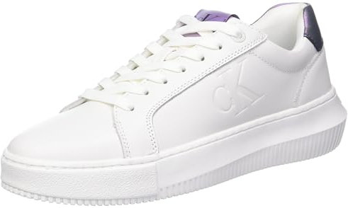 Calvin Klein YW0YW01202 - Damen Schuhe Sneaker - 01W-White-Amethyst, Größe:38 EU