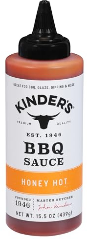 Kinder's Honey Hot BBQ Sauce, 15.5 ounce Plastic Bottle of Hot Honey Barbecue Sauce PErfect for Glazing, Dipping and More