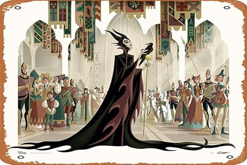 Muecddoa Retro Blechschild Maleficent Filme Poster Blechschilder Promi-Poster Film Fernsehposter Geschenk Musik Karaoke Man Cave Bars Cafes Decor Retro Art Dekorationen 8x12 Metallschilder