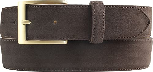 BELTINGER Gürtel aus Veloursleder 3,5 cm | Velour-Ledergürtel für Herren 35mm | Wildleder-Gürtel mit goldener Gürtelschließe