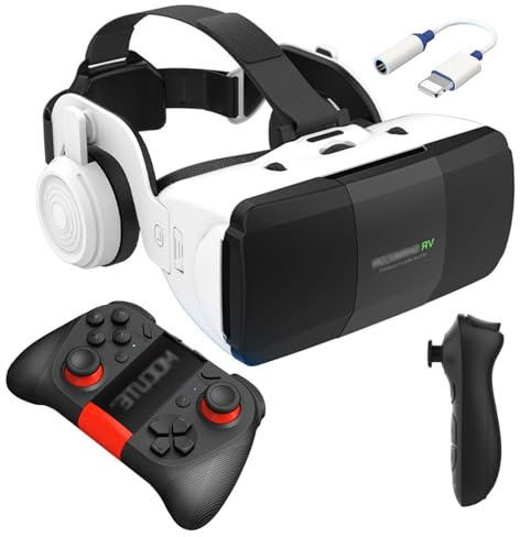 Gafas VR para 4.7-7.8 Android/iOS Smartphone, 2023 Nuevos Gafas Realidad Virtual Movil con Gamepad y Mando, 3D VR Gafas para Película Juego Immersivo, Adolescentes/Niños (Siz