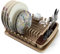 DIVCHI Dish Drainer Plastic Dish Drying Rack Sink Drainer With Cutlery Cup Utensil Holder For Kitchen Counter (Brown)