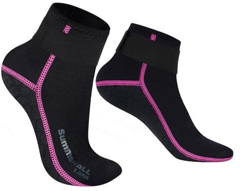 Summshall 3mm Neoprensocken für Damen und Herren, Warm Halten Neopren Socken Anti-Rutsch-Sohle Langlebigkeit Neoprensocken Wattsocken für Wassersport