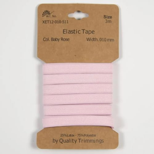 Gummiband | 3m-Karten | 10mm oder 20mm breit (10 mm - baby rose)