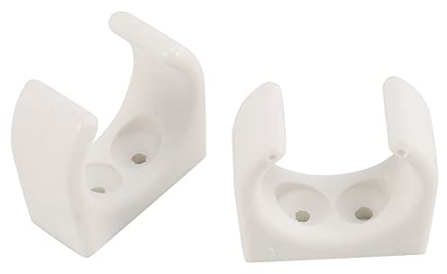 Grendly 2 Pcs Nylon Ladder Clip Boat Hook Clip for Size 1-1/4Inch Diameter Per Set UV Marine Accessories Yacht Boat,White