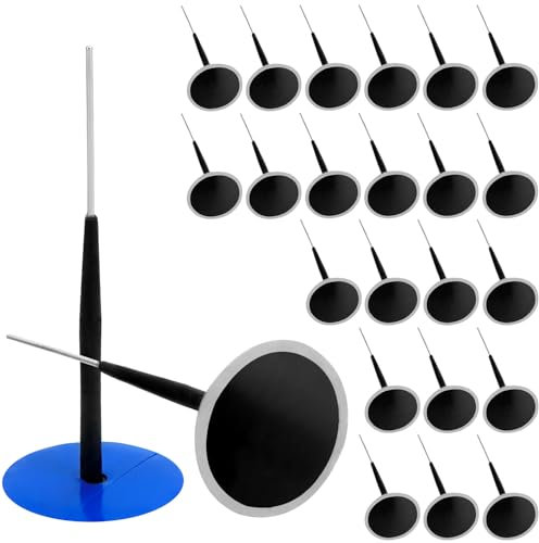 QWORK® 24er-Set Reifenpflege Reparaturset, Reifenpilze mit 40 mm Patche und 4,5 mm Stange, reifenreparaturset für Autos, Lastwagen und Traktoren