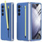 Miimall Custodia Compatibile con Samsung Galaxy Z Fold 6 con Penna, Portapenna Pop-up, Pellicola HD, Copertura Antiurto in PC con Penna, Case Protettive per Samsung Galaxy z Fold 6, Blu