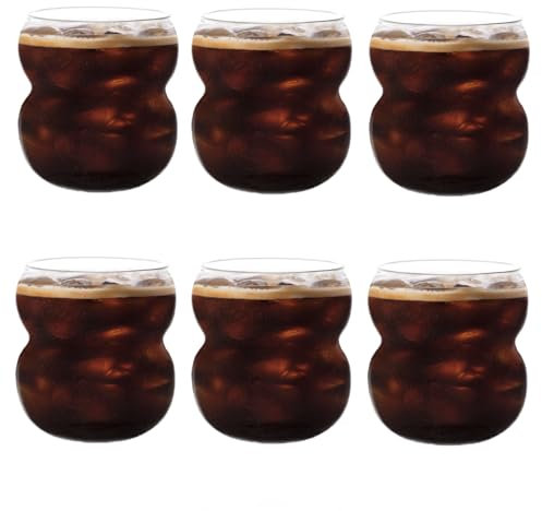 LOPYXBR Set di Bicchieri da 380 ml per Latte Macchiato, Caffè Freddo, Succhi di Frutta, Birra, Bevande e Acqua