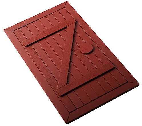 KOMBIUDA 1pc Mini Wooden Door Miniture House Furniture Bookshelf Decor Desktop Decor Miniature Door Desktop Mini Door Mini Christmas Door Terrarium Decor Fairy Door Christmas Retro Toys Red