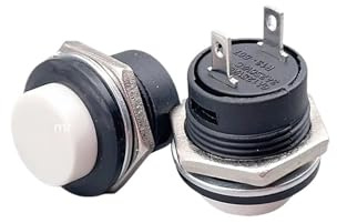 1PCS R13-507 Momentary SPST NO Red Black White Yellow Green Blue Round Cap Push Button Switch AC 6A/125V 3A/250V(Gold,1pcs)