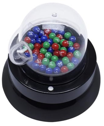VICASKY 1 Satz Elektrische Lotteriemaschine Lotteriekugeln Lottozahlen-Picker Bingo-Maschine Lottomaschine glucksbringer Jackpot-Maschine Glücklicher Zahlenwähler Plastik Black