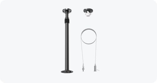 Yealink cm-Mount KIT – 3-in-1 Befestigungsset für CM20 Deckenmikrofon, inkl. 3 Aufhängeseile, Deckenhalterung, längenverstellbare Stange, Flexible Installationsoptionen