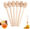 EVDZNA Lot de 50 cuillères à miel en bois - Mini cuillère à miel de 15 cm - Mélangeur à miel en bois - Mélangeur à miel avec fente - Pour collecter et distribuer le miel, confiture, sirop