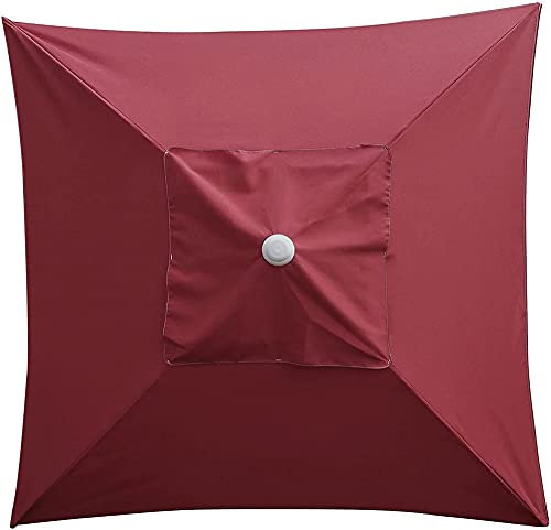 Ombrello da giardino per esterni, per patio, mercato, tettoia di ricambio, colore rosso vino, 2 x 2 m, tessuto resistente, adatto per ombrellone da giardino a 4 bracci