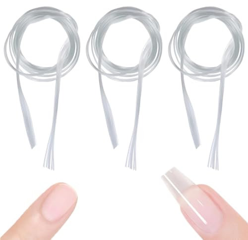 XURJUMI 3stk No Itch Fiberglas Nail Kit, 2Meter harmloses Fiberglas Nail Wrap Kit, für Nail Specialist Nail Art Learner Professional Spa