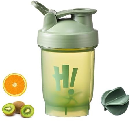 Petsmart tech Shaker de protéines avec boule de mélange, couvercle à rabat, inodore, passe au lave-vaisselle, 500 ml (vert)