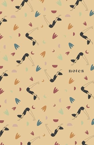 Yoga Notes: Notizbuch punktiert mit Yogamuster am Cover / Format ca. A5 / 100 Seiten / cremefarbenes Papier / Bullet Journaling / Geschenkidee