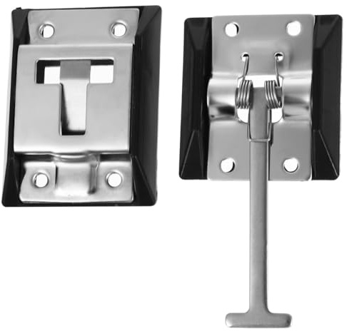 Didiseaon T-Style Door Catch Holder Stainless Steel Air Hook Door Latch for Trailer Motorhome and Campervan Entry Doors Coated Finish 4.80 in