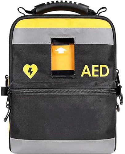 Defibrillatortasche, tragbare AED-Aufbewahrungstasche für Notfallinstrumente, mit verstellbaren Schulterriemen und reflektierenden Streifen, Zwei-Wege-Reißverschluss, für Zuhause, Büro, Krankenhaus
