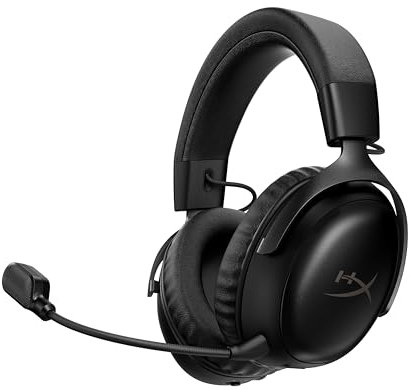 HyperX Cloud III S Wireless, Cuffie Bluetooth, Audio 3D, Microfono Noise-Cancelling, Fino a 200 ore di Autonomia, Dongle USB-C, Compatibili con PC, PS5, Nintendo Switch, Nero