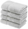 FM Ultra Soft 100% Egyptian Cotton Hand Towel | Pack of 4 | Silver Grey Hand Towels | 50x80 Cm | 500 GSM | Quick Water-Dry Absorbent | Hand Towels For Bathroom, Kitchen, Salon, Hotels, Gymwear & SPA
