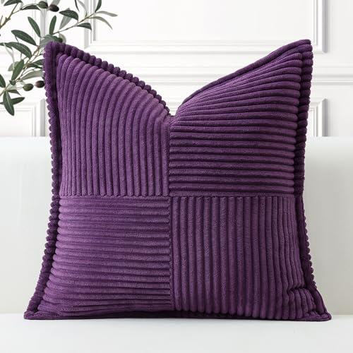 Artscope Ein Cord Kissenbezug Kordsamt Kissenhülle Zierkissenbezug 40x40 cm Dekokissen Sofakissen Couchkissen Dekorative Weiche Kissen für Sofa Wohnzimmer Zuhause Schlafzimmer, Lila