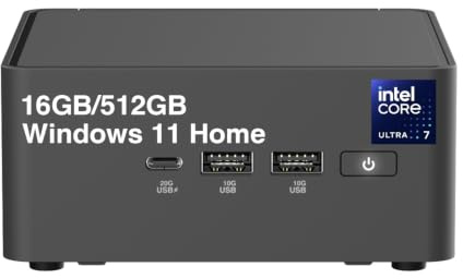 ASUS NUC 15 Pro AI Mini Desktop Computer, Ultra 7-255H (Beats Ultra 7-240H) | 16GB DDR5, 512GB SSD, Up to 99 TOPS, Quad 4K Display, WiFi 7, Dual Thunderbolt 4, Bluetooth 5.4, Toolless Integration, W11H)