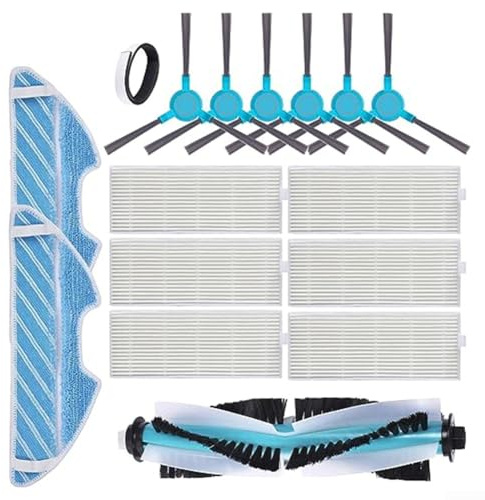 Juego de cepillo y filtro de repuesto para Cecotec para Conga 1290 1390 1490 1590 Robot Aspirador Incluye Cepillo Principal Cepillos Laterales Filtros HEPA y Toallitas para un Mantenimiento Fiable