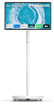 Thomson Go Plus Pro Display Smart Touch 27 Pollici (69 cm) 4K UHD, Android, Controllo Vocale, Hotspot, Batteria 9000 mAh, Fotocamera 5MP, Subwoofer, WiFi 6, Bluetooth, Supporto Portatile - 27UE7M45