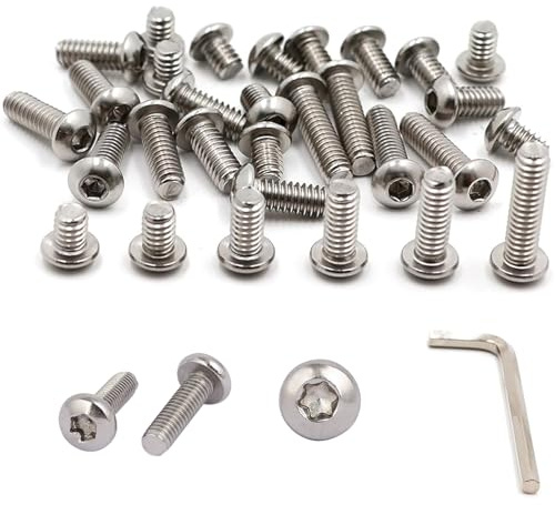 Jeu de 30 vis pour appareil photo - Tête à six pans creux de 1/4 pouce, avec adaptateur pour clé, pour embase de trépied - Vis à filetage complet