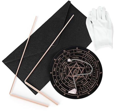 tiyao Barres de Radiesthésie en Cuivre 2 Pièces, de Sourcier avec Pendule et Tapis de Divination pour L'Eau (avec Sac et)